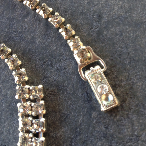 Vintage Art Deco Rhinestone Statement Necklace - Picture 3 of 4